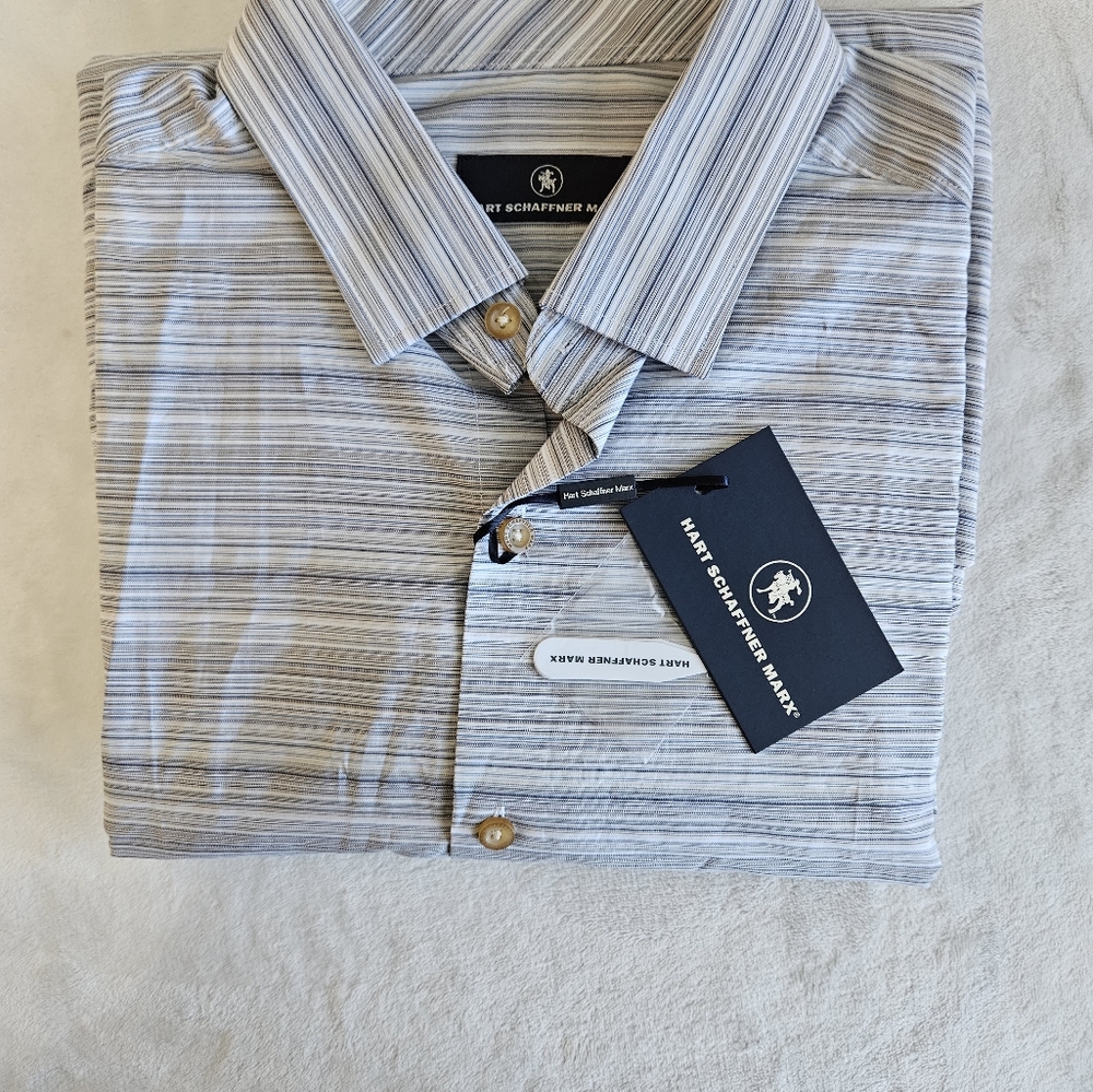 HSM HART SCHAFFNER MARX MEN'S SZ LARGE LONG SLEEVE SHIRT NEW - Picture 3 of 10